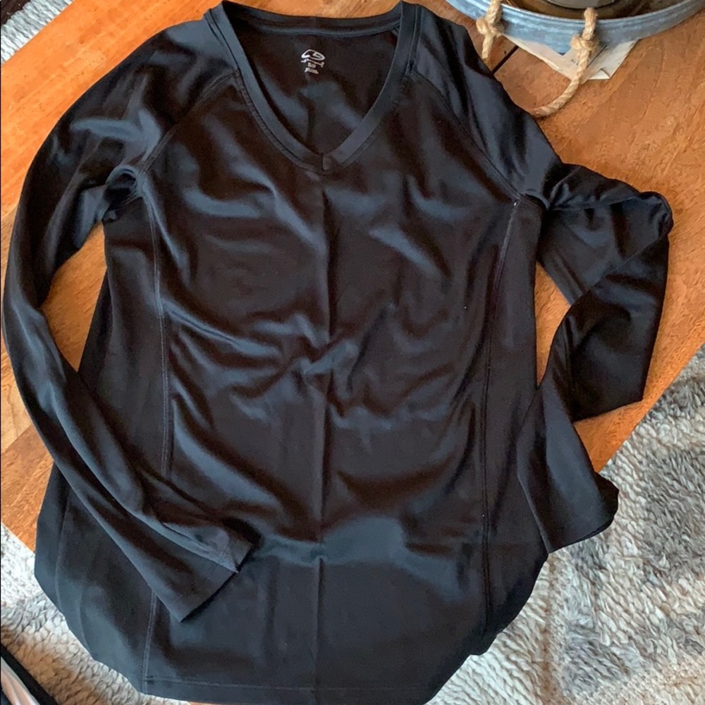 Champion black long sleeve athletic shirt. Size S